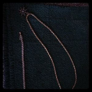 20” gold plated chain with pendant and bracelet